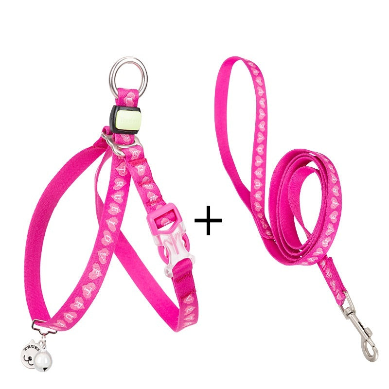 Adjustable Cat Harness and Leash Set with Bell