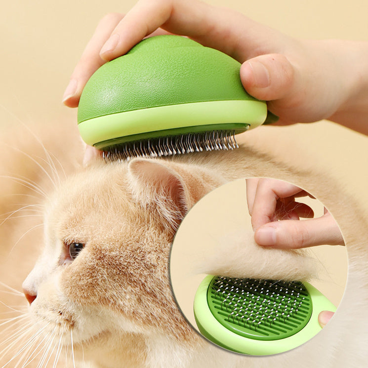 Avocado-Shaped Cat Grooming Brush – 2-in-1