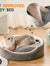 Washable Plush Cat Bed – Round Orthopedic Pet Bed with Reversible Cushion