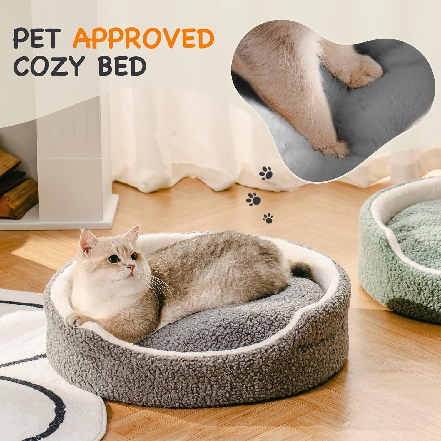 Washable Plush Pet Bed for Cats