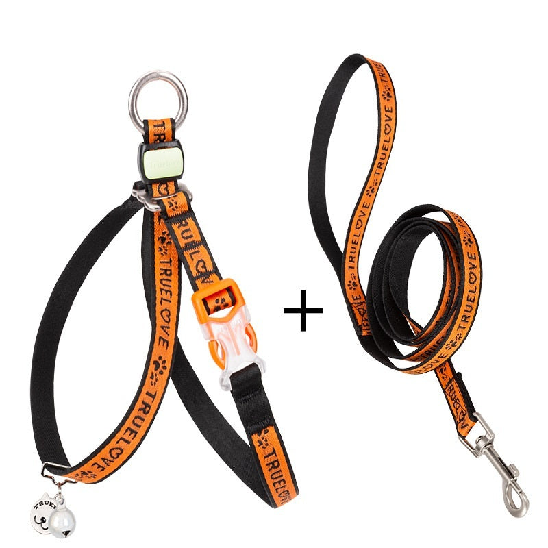 Adjustable Cat Harness and Leash Set with Bell