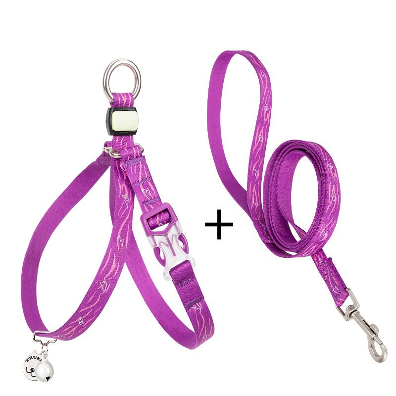 Adjustable Cat Harness and Leash Set with Bell