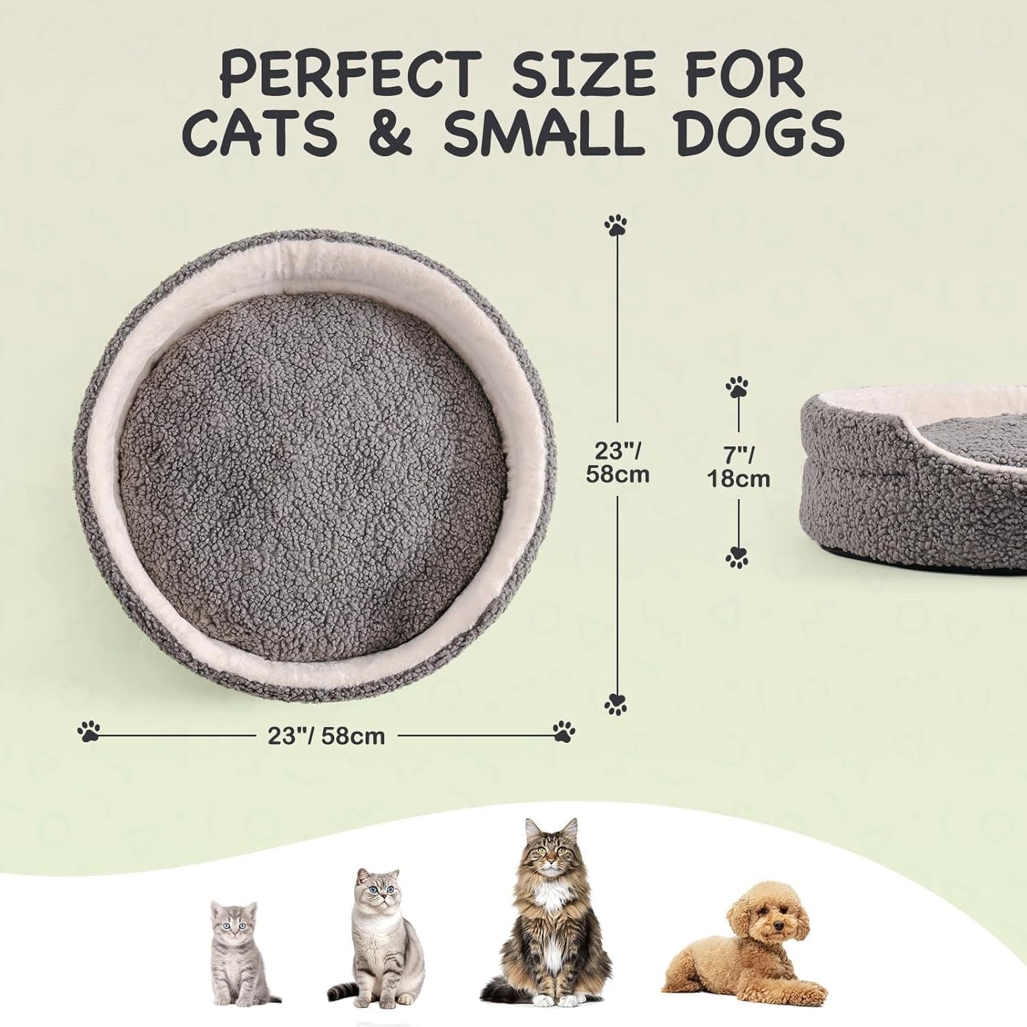 Washable Plush Pet Bed for Cats