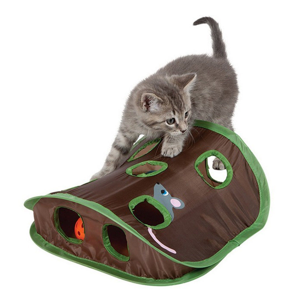 Cute 9-Hole Interactive Cat Tunnel Toy