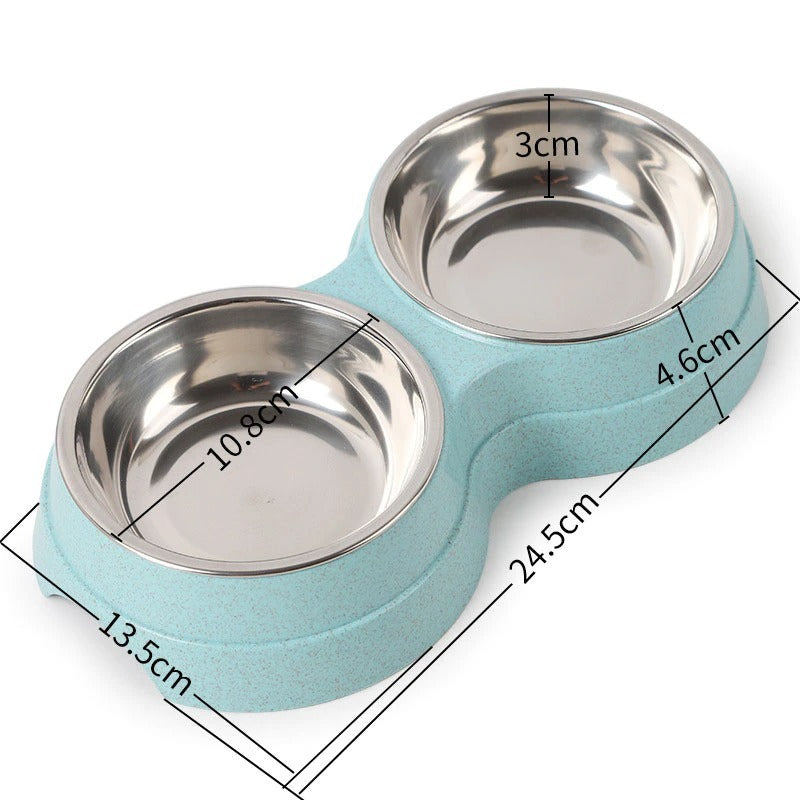 Double Stainless Steel Pet Bowl