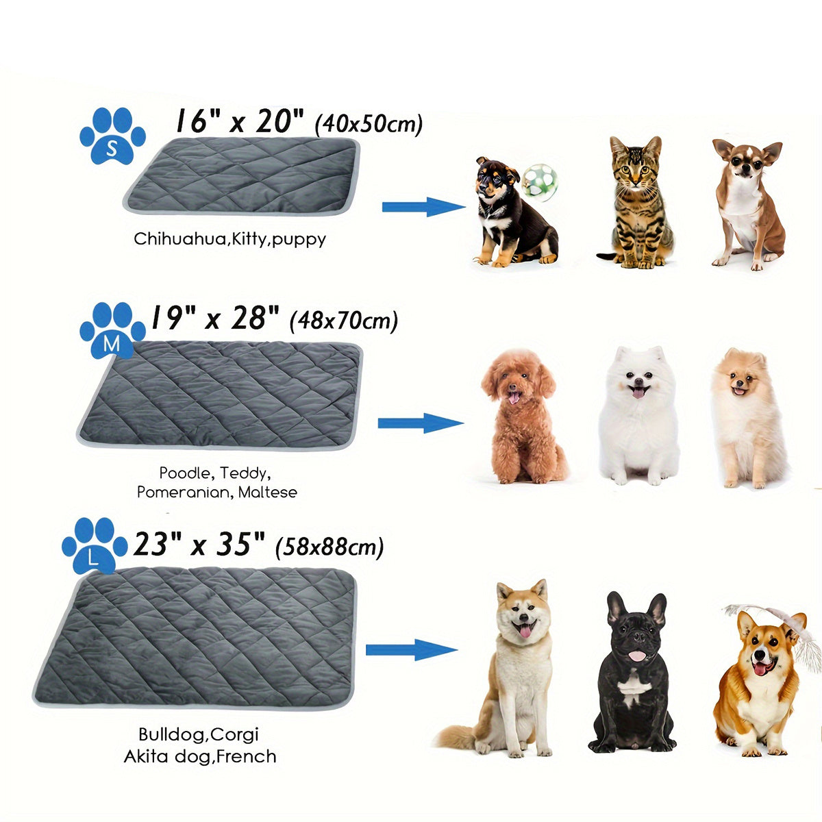 Self-Heating Thermal Pet Bed Mat for Dogs