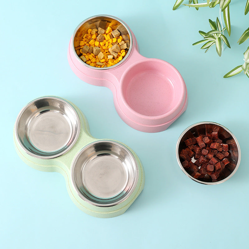 Double Stainless Steel Pet Bowl